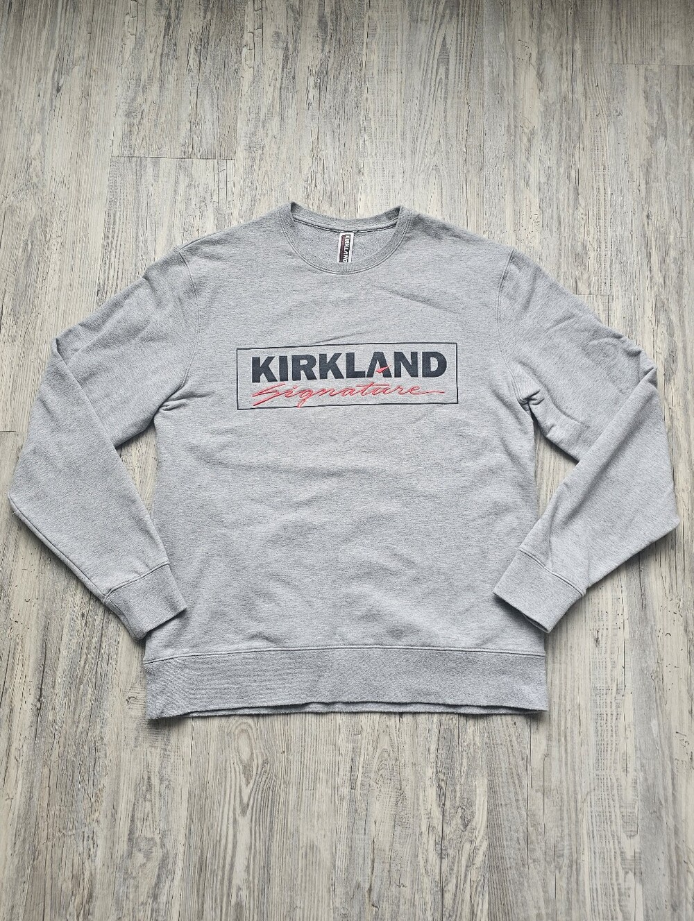 Kirkland Signature Women’s Small Grey Logo Crewneck Sweatshirt Costco Fleece